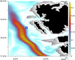 Zwei Momentaufnahmen aus dem Viking20-Modell, mit dem die Forschergruppe den Westspitzbergenstrom simuliert hat...(Simulation und Visualisierung: GEOMAR.)