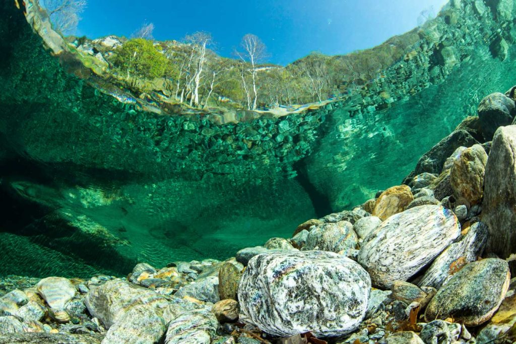 Mit ihrem glasklaren Wasser ist ein Tauchgang in der Maggia ein unvergessliches Erlebnis. Foto: F. Banfi